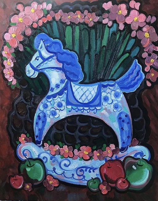 幸运之小马 50x60cm 布面油画 2019年.jpg