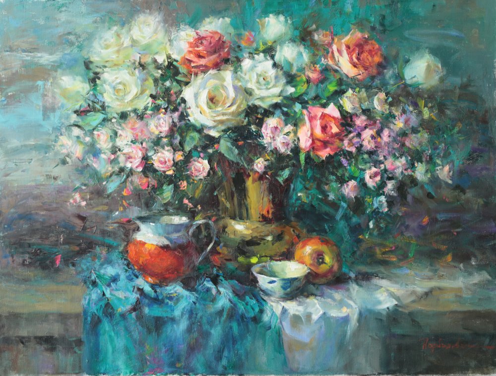 B16 戈尔巴切娃 娜达利亚《花开半夏》布面油画 60х80cm 2017年.jpg