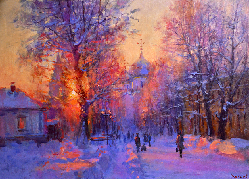 Зимнее солнце 冬日阳光  50х70cm 布面油画 2020年.JPG