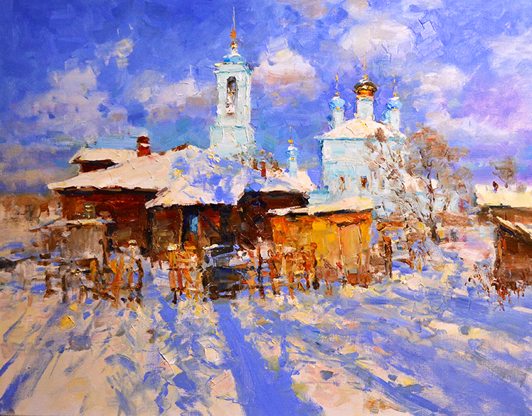 Зимний день 阳光明媚的日子 70х90cm 布面油画2020年.JPG