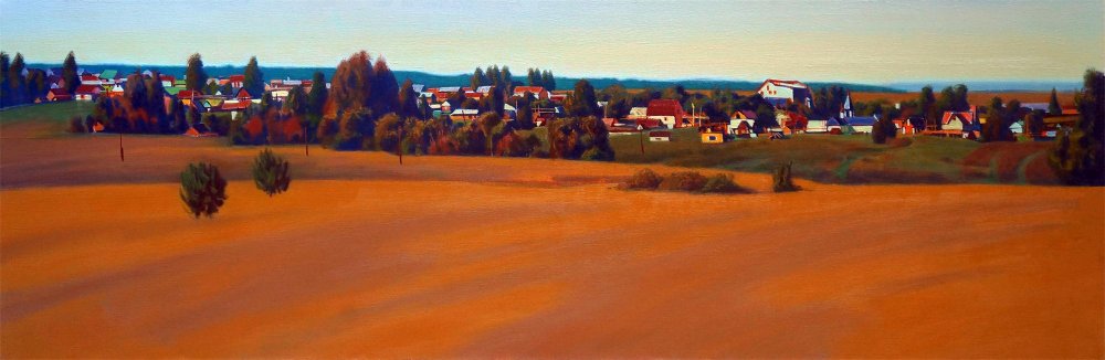 4.Вот моя деревня... 我的故乡 布面油画50х150cm  2017年.jpg