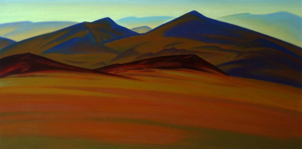 8.Хакасия 哈卡斯的山脉 布面油画 70х140  2017 年.jpg