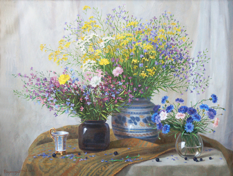 《紫色的花》 油画 2015年 60-80cm  _副本.jpg