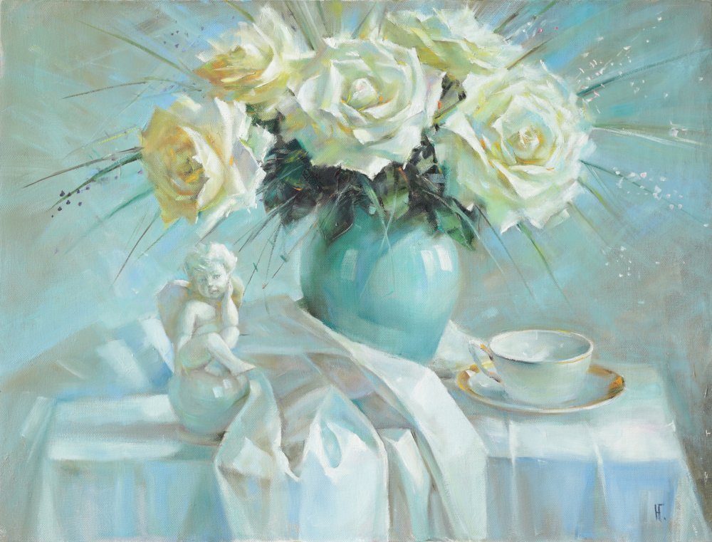 B16 戈尔巴切娃 娜达利亚《爱神·玫瑰》布面油画 60х80cm 2017年.jpg