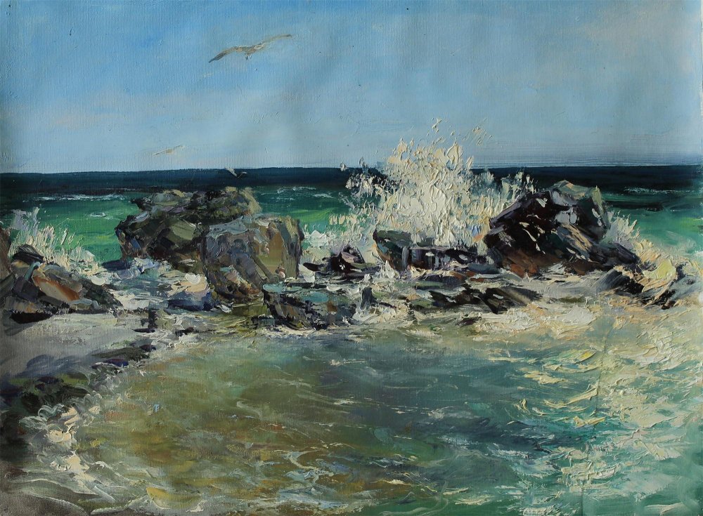 库克萨•瓦西里《暴风雨》布面油画 45х60cm 2017年.JPG