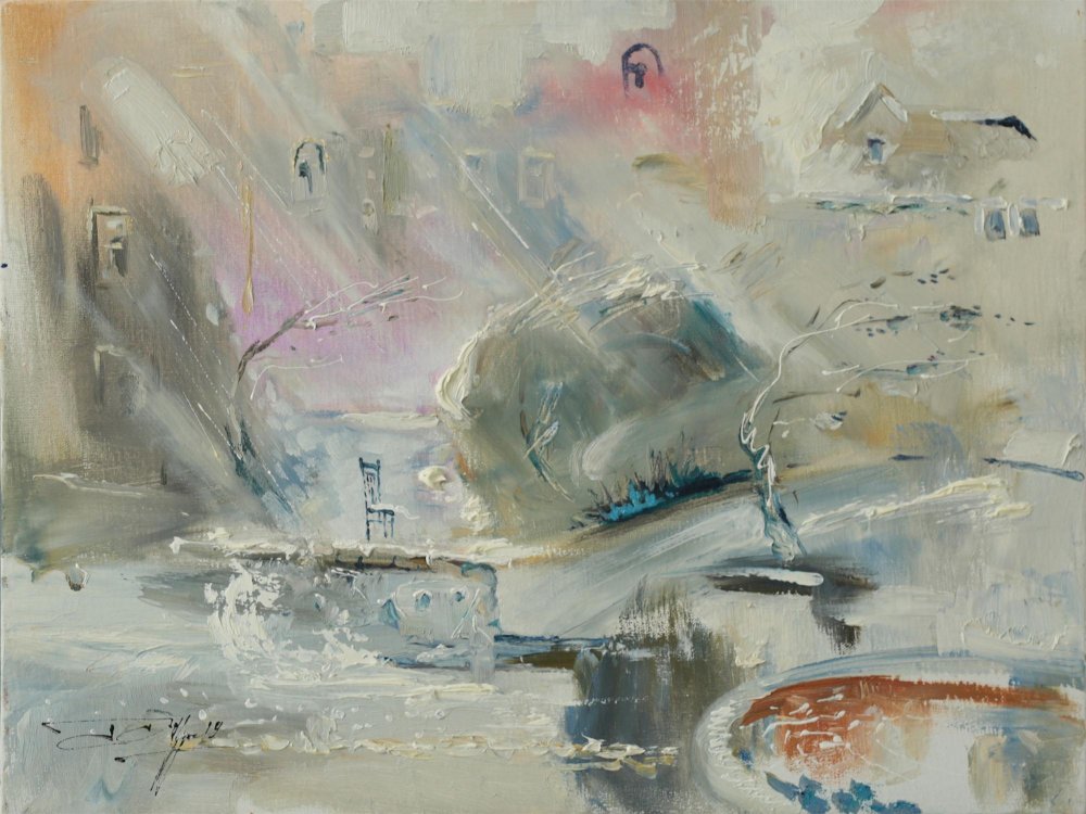 谢尔盖·丘尔辛《台风》布面油画 45x60cm 2019年.JPG