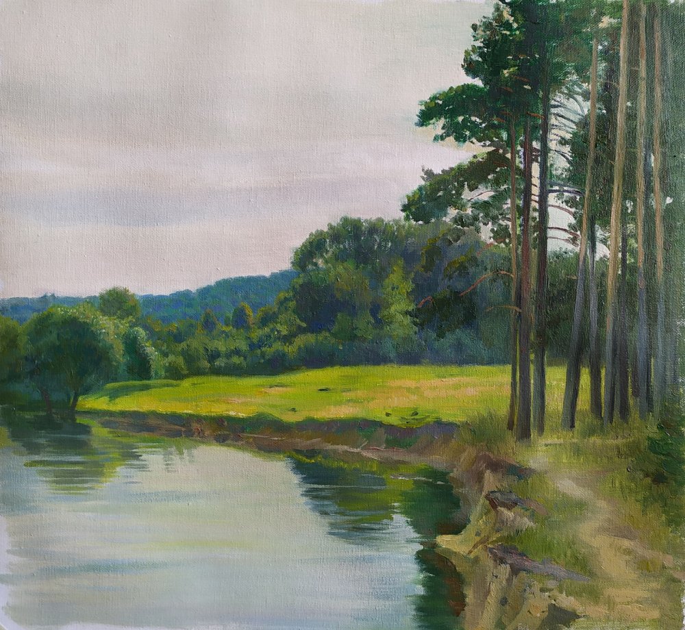 2.Берег Десны杰斯纳河岸.  33х35cm .布面油画 2020年.jpg