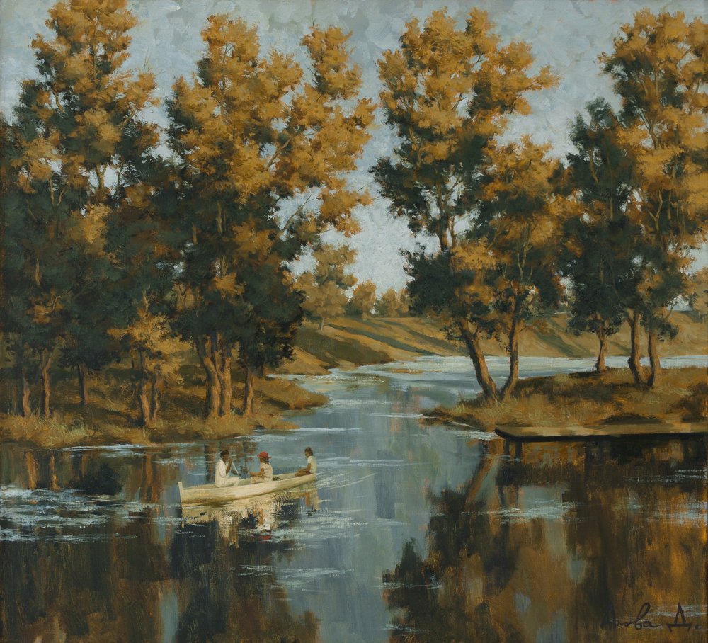 《湖光树影》布面油画 100x110cm 2017年.jpg