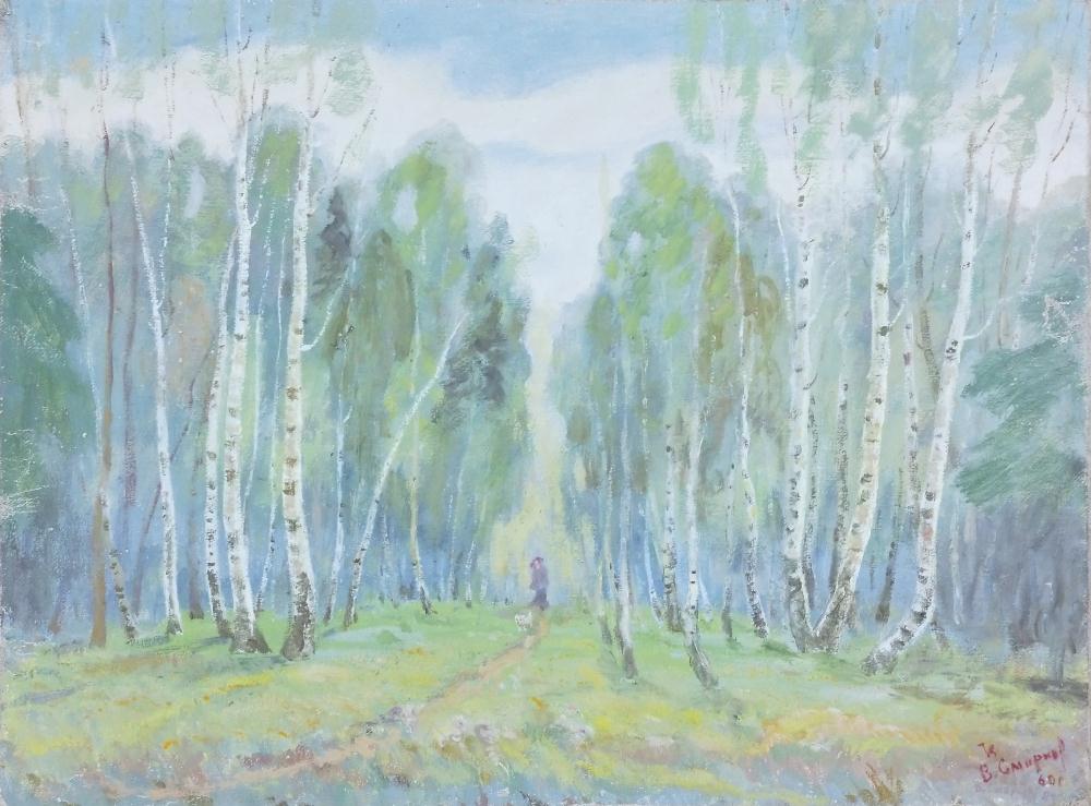 斯米尔诺夫·维克托尔《桦树林》布面油画 60x80cm 1990年.jpg