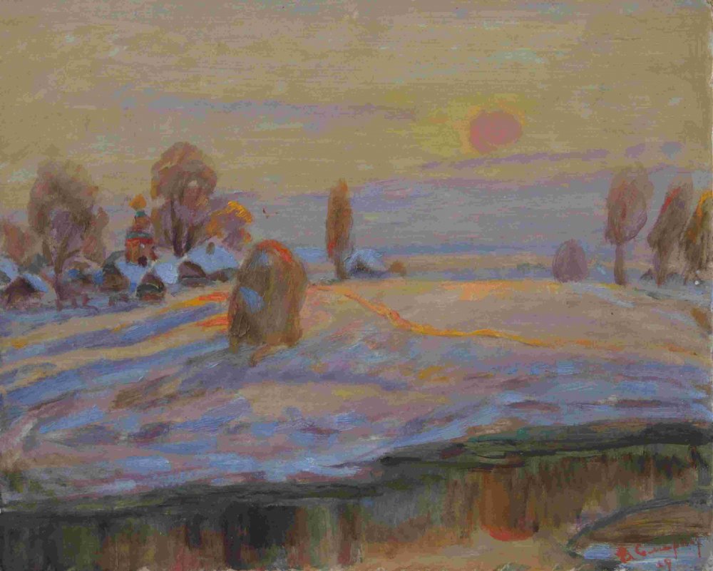 B309c 0252斯米尔诺夫、《日出》、1969年、油画纸板、50-61cm.JPG