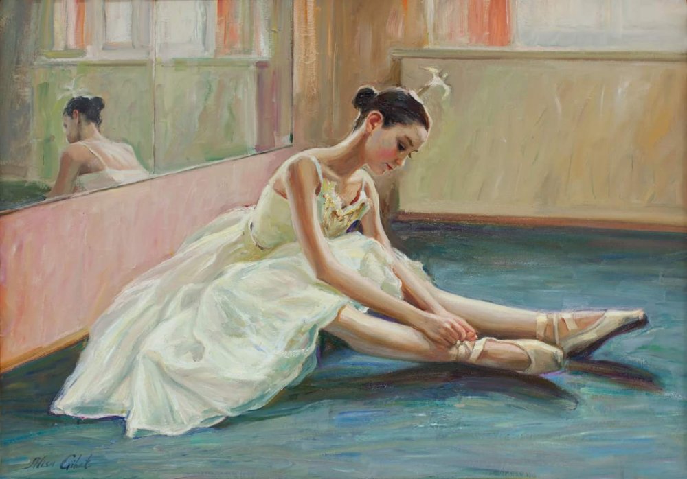 Юная балерина Катя 芭蕾少女卡佳 50х70см布面油画 2017年.jpg