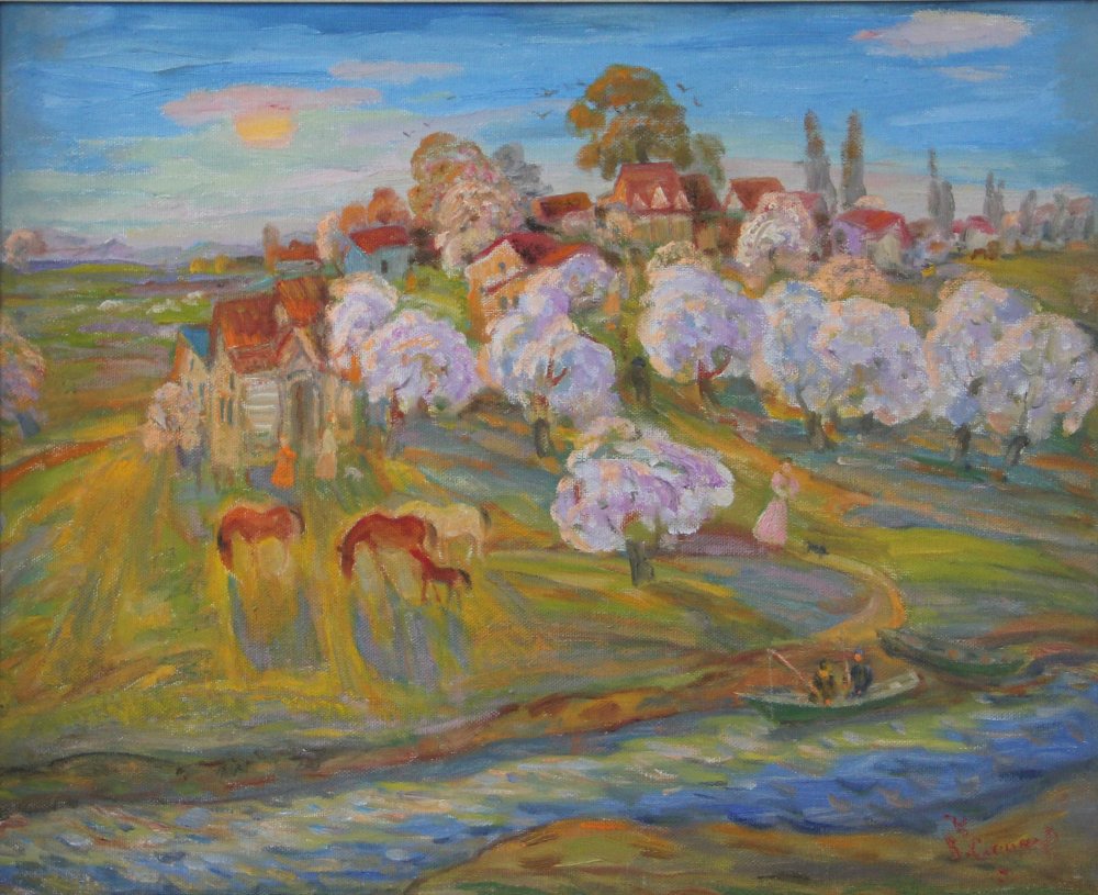 B309斯米尔诺夫《开花的苹果树》、布面油画 45x60.jpg