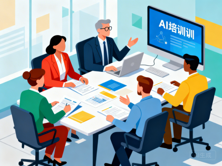 企业管理者讨论选择 AI 培训机构