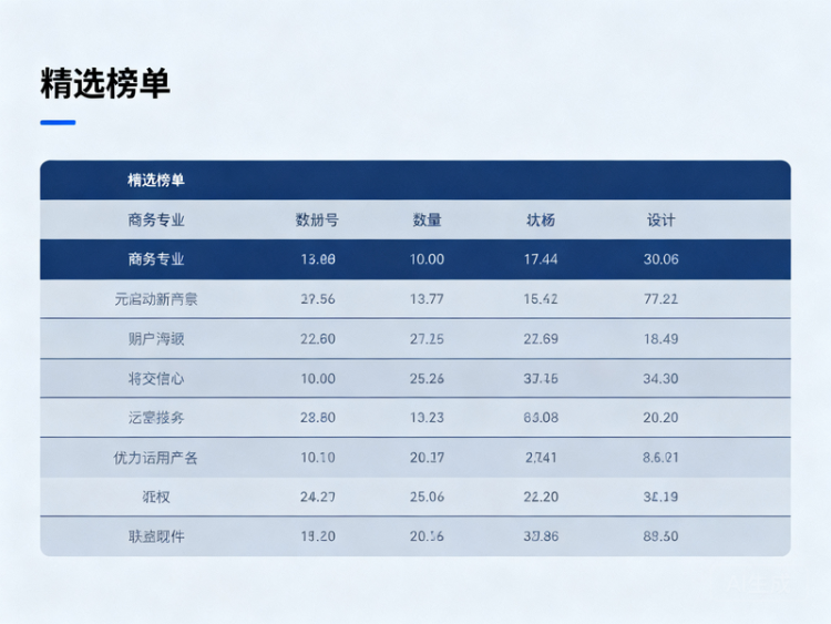 精选榜单概念