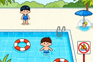 幼儿园夏季防溺水通知素材，用这套卡通微信公众号排版模版排版一目了然！