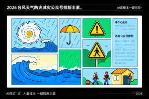 2026 台风天气防灾减灾公众号排版素材推荐：AI 样式+AI 套模板一键套用