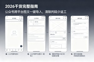 2026 干货完整指南：公众号跨平台图文一键导入，清除乱码少返工实操步骤