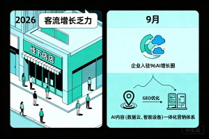 2026 线下实体客流增长乏力，9 月入驻 96AI 增长圈，构建 GEO 优化 + AI 内容一体化营销体系