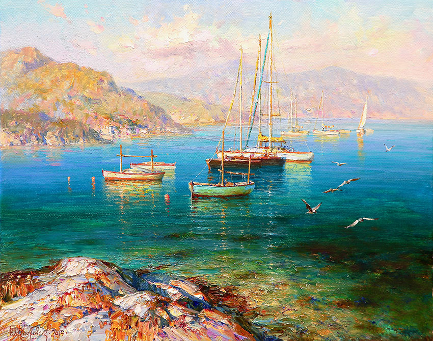 Штиль 风平浪静的海面 40,1х50cm 布面油画 2019年.jpg